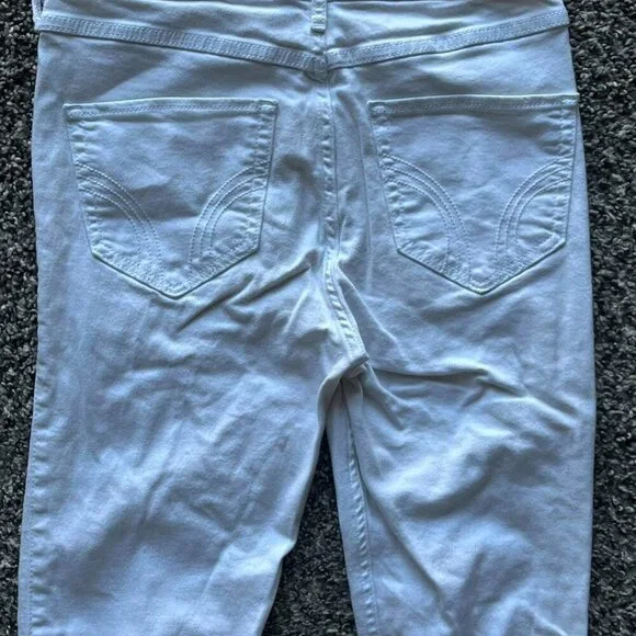 Y2K Hollister Jeans Womens 27 White High Rise Skinny Ripped Jeans - Picture 6 of 8